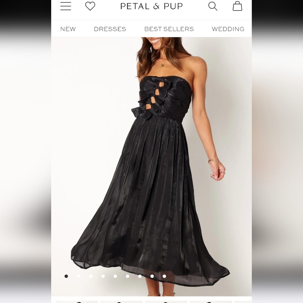 Petal & Pup Mila Strapless Midi Dress - Picture 4 of 14